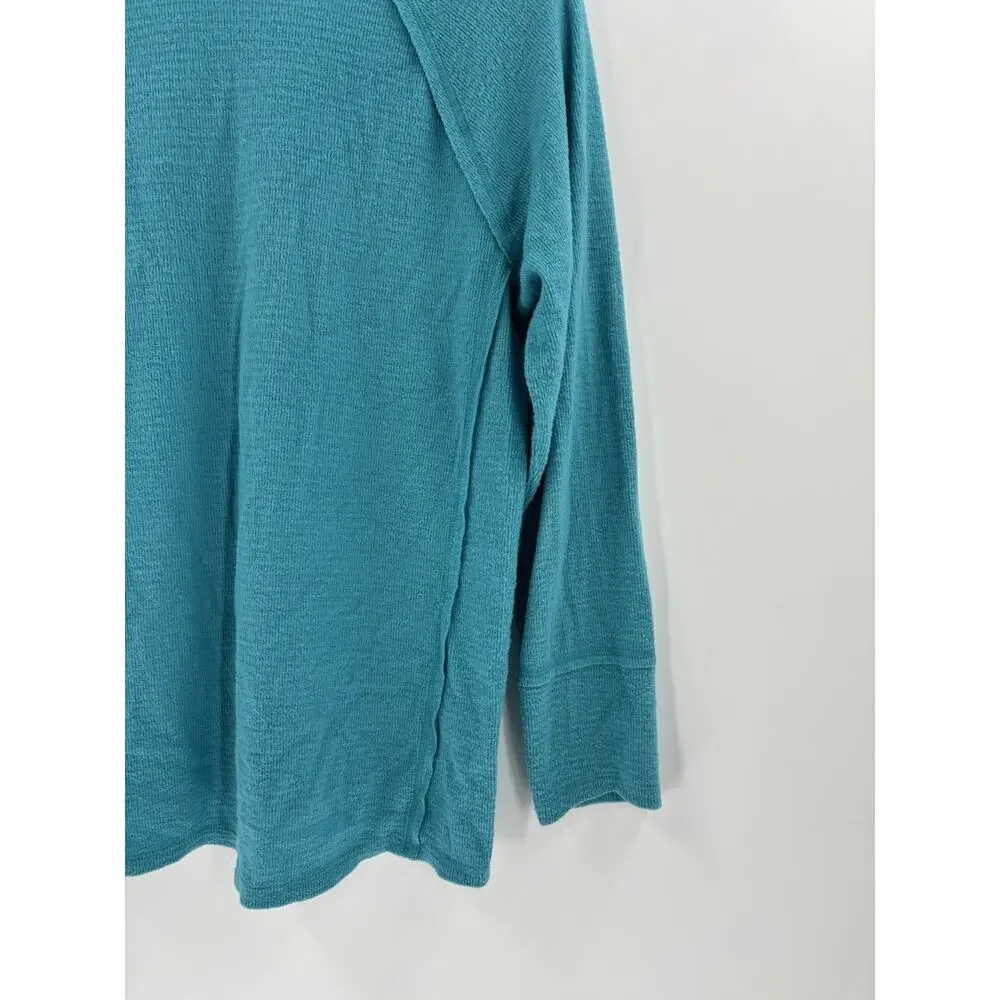 Wildfox Sweater Womens Medium Teal Blue V Neck Soft Knit Stretchy Pullover Top